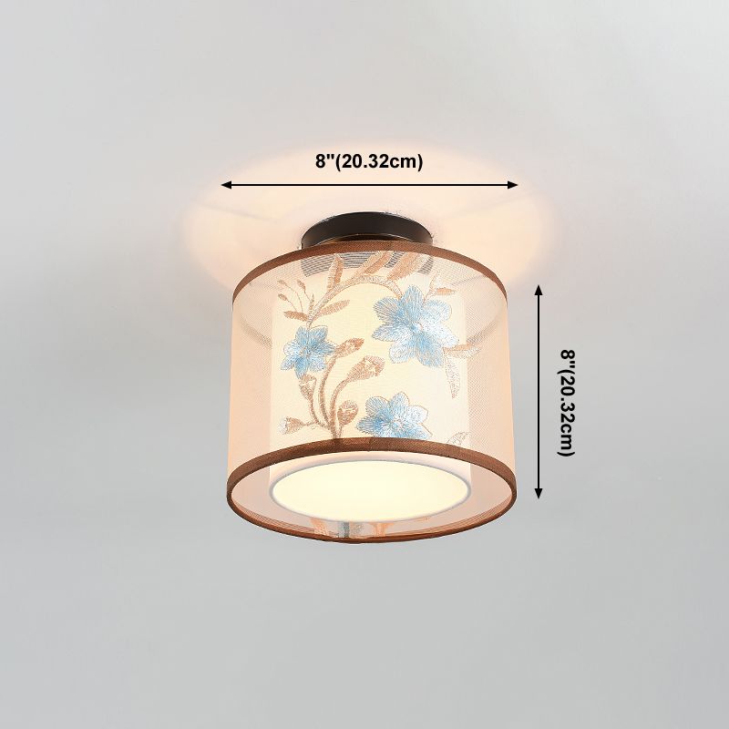 Plafonnier encastré en tissu, plafonnier de Style chinois pour salon