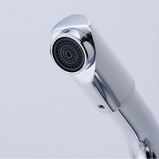 Chrome Circular Vessel Sink Faucet Swivel Spout Faucet for Bathroom