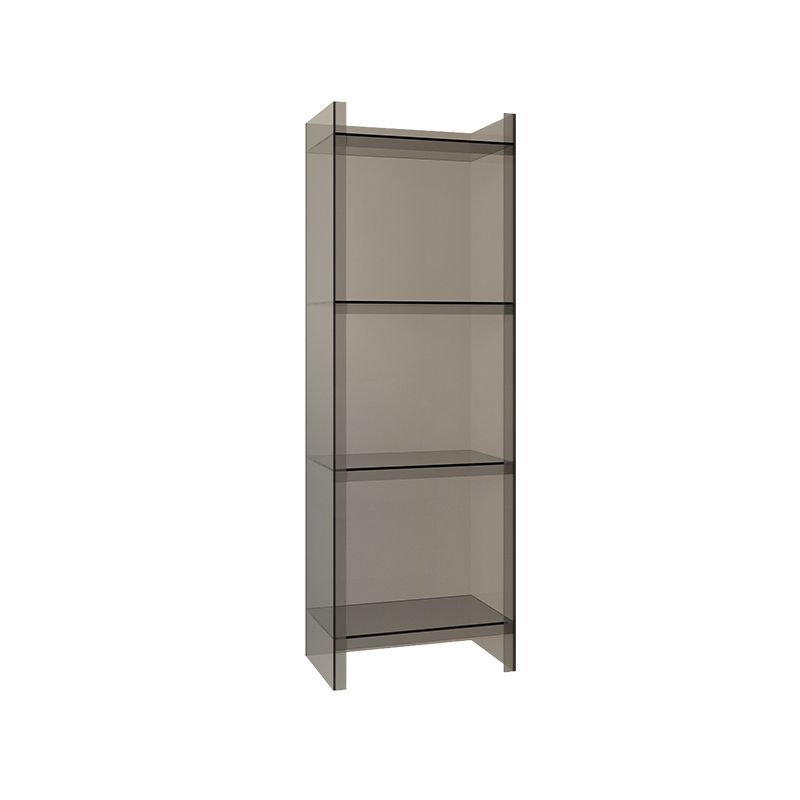 Glam Style Acrylic Standard Bookcase Vertical Closed Back Bookshelf