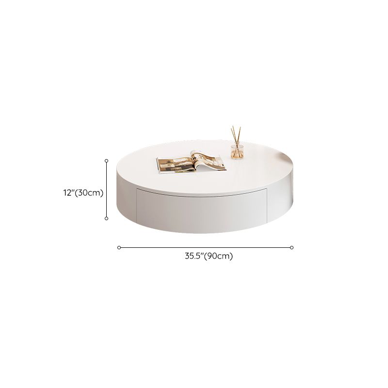 Contemporary Coffee Table White Solid Wood Coffee Cocktail Table