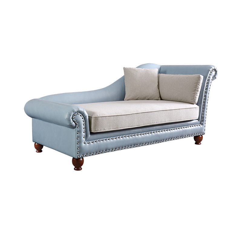 Traditional Chaise Lounge Faux Leather Chaise Lounge with Arm