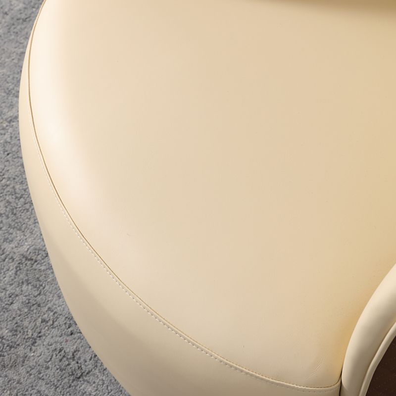Round Base Style Side Chair Leather Lounge Chair for Living Room