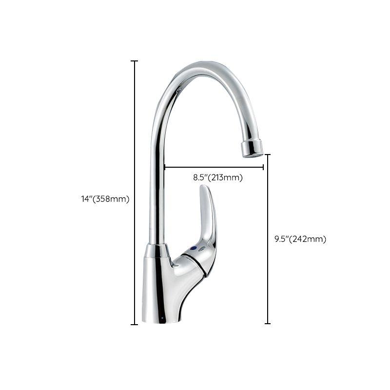 Contemporary Faucet Copper Single Handle High Arc Faucet for Kitchen