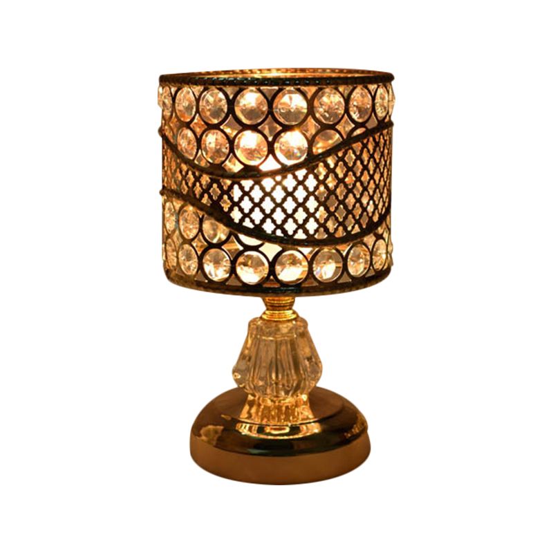 Cilinder/ronde/vierkante nachtlampje modernisme kristal ingelegde enkele lamp goud nachtkastje lamp