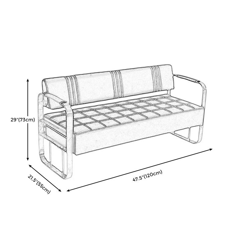 Faux Leather Square Arm Sofa with Tight Back 21.65" W 28.74" H
