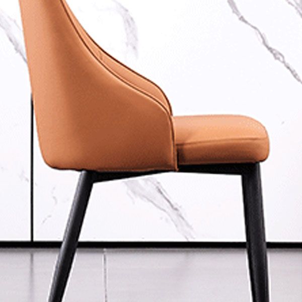 Modern Dining Parsons Chair Armless Chairs with Metal Legs for Kitchen