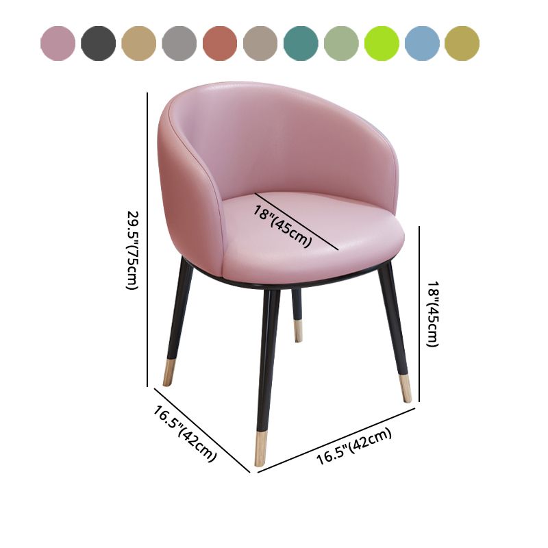 Silla de comedor con respaldo sólido y acabado mate de cuero moderno para dormitorio