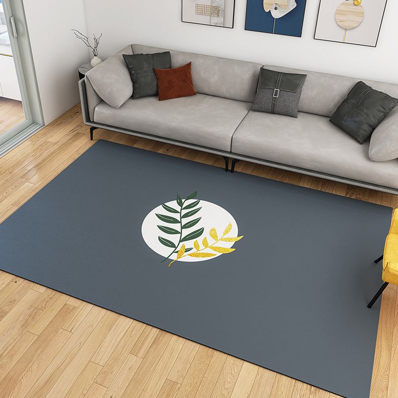 Light Pink Modern Carpet Leather Plant Carpet Washable Carpet for Living Room