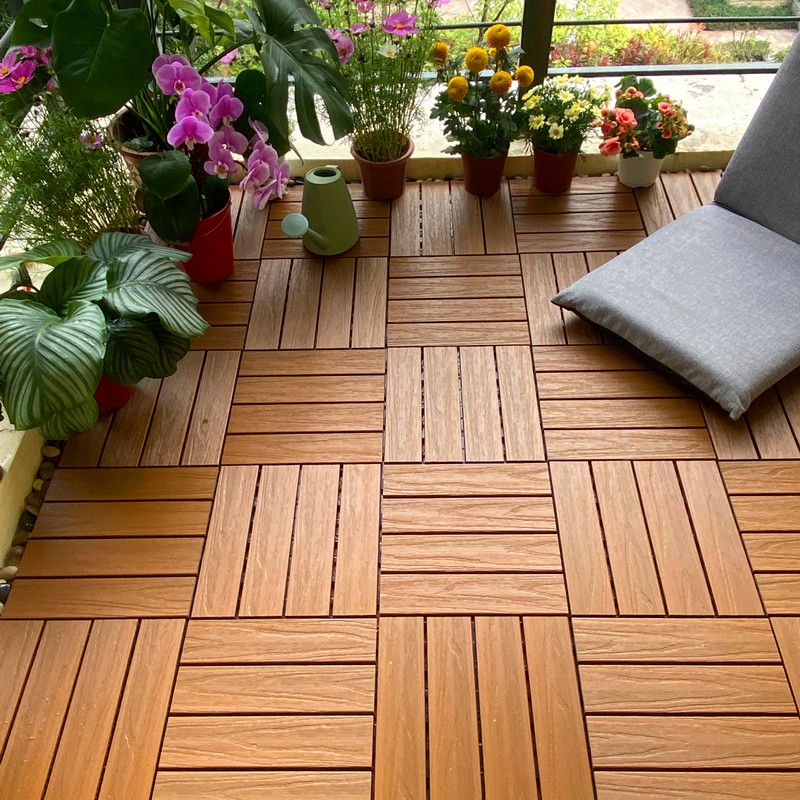 Composite Deck Tile Solid Color Water Resistant Patio Flooring Tile