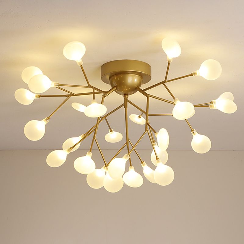 Modern Style Branch Flush Mount Metal Ceiling Light for Bedroom