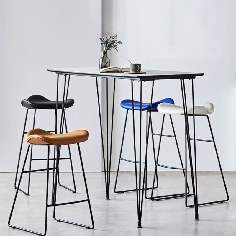 Tabouret de comptoir en cuir moderne, repose-pieds sans dossier, siège de selle, tabouret de Bar pour Bar