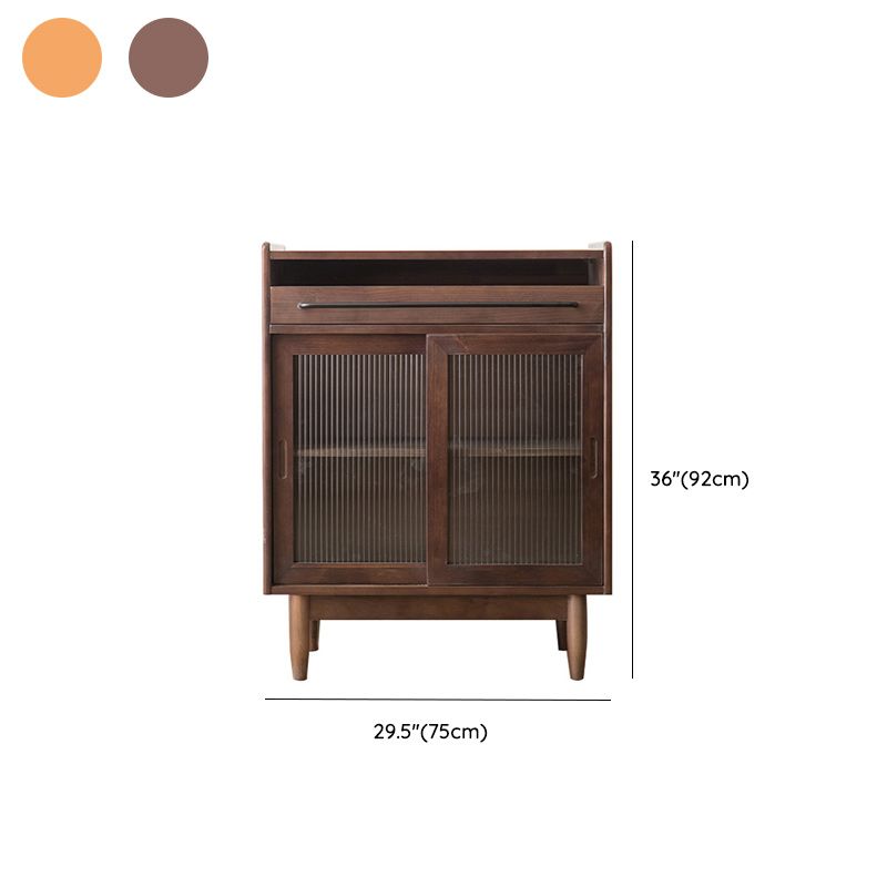 Modern Display Stand Pine Display Cabinet with Doors for Dining Room