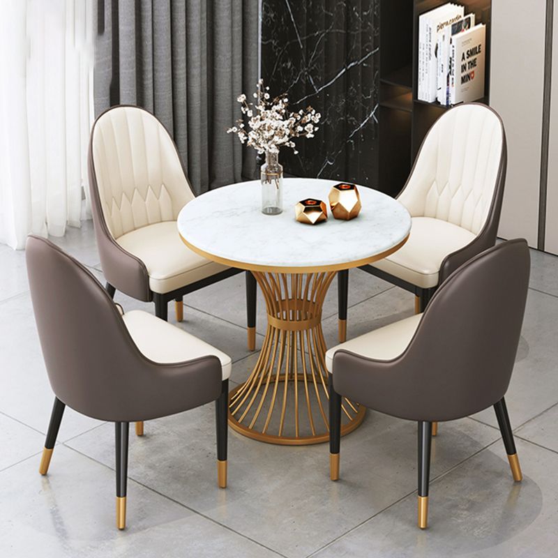 Glam Stone Dining Set 1/3/4/5 Pieces Dining Furniture for Home