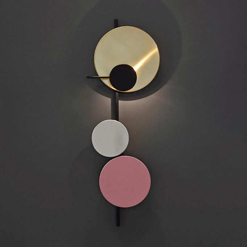 Nordic Style Metal Wall Light Colorful Geometric Wall Sconce for Bedroom