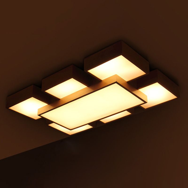 Modern Splicing Squares Flush Mount Ceiling Light Fixtures for Sitting Room
