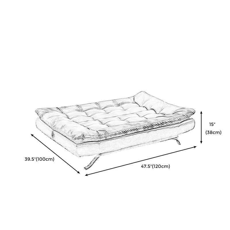 Armless Sofa Chaise Square Seating Settee for Living Room Bonus Room