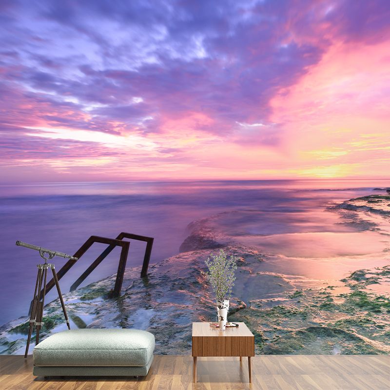 Beach Mural Wall Covering for Bathroom Decorative Eco-friendly Wallpaper