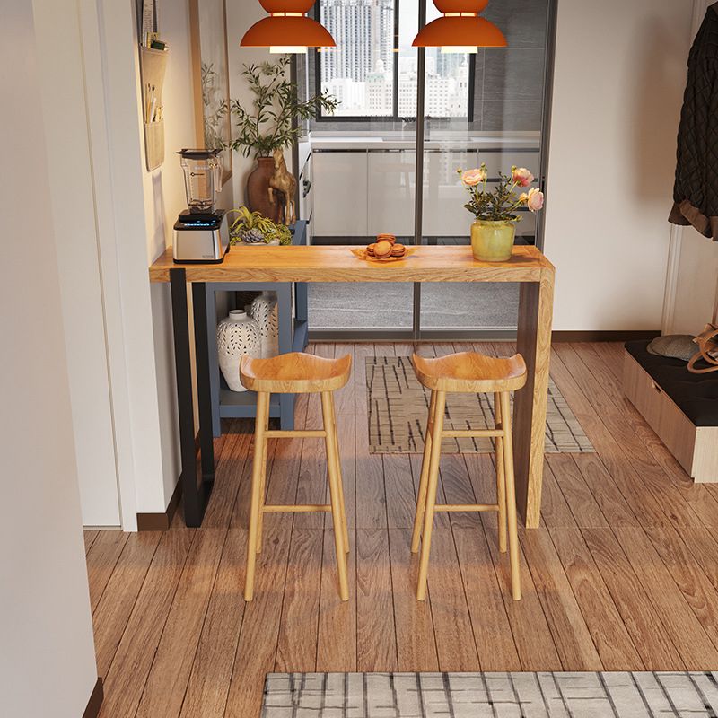 1/2/3 Pieces Industrial Rectangle Pub Table Set Wooden Counter Table with Backless Stools