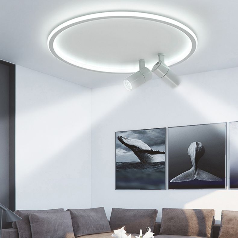 2-licht LED Semi Flush Mount In Modern Simplicity Circular Acryl Plafond Light in White