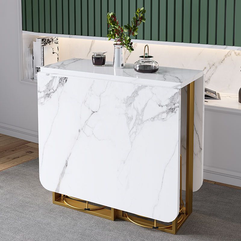 Modern Foldable White Table for Restaurant Rectangle Table with Trestle Base