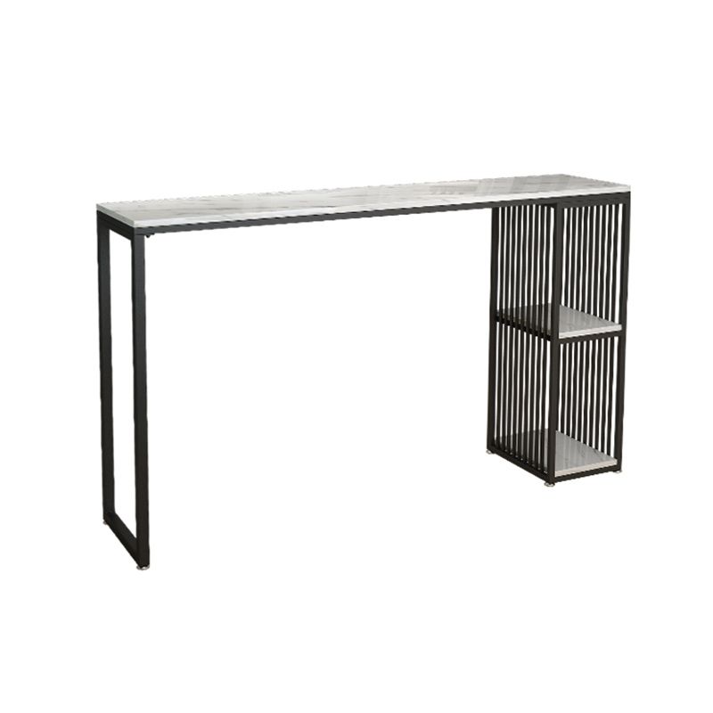 Modern Style Bar Table 1/3 Pieces Rectangle Faux Marble Counter Set