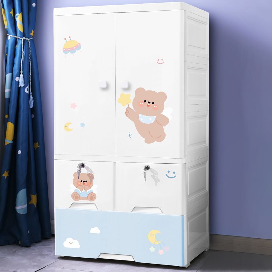 Contemporary Storage Cabinet with Drawers Plastic Cabinet for Bedroom