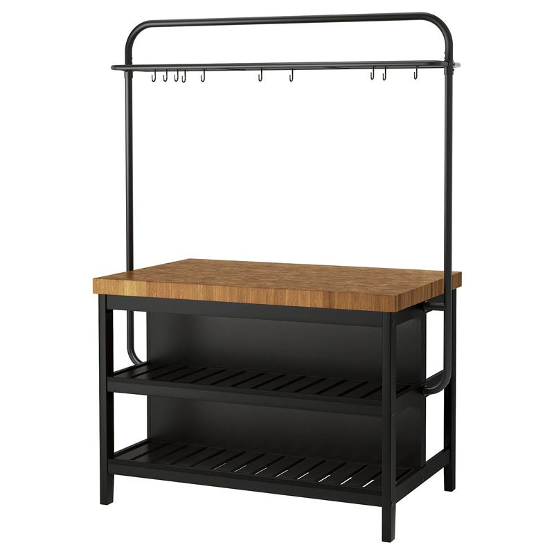 Home Dining Kitchen Island Table Modern Wooden Rectangular Prep Table