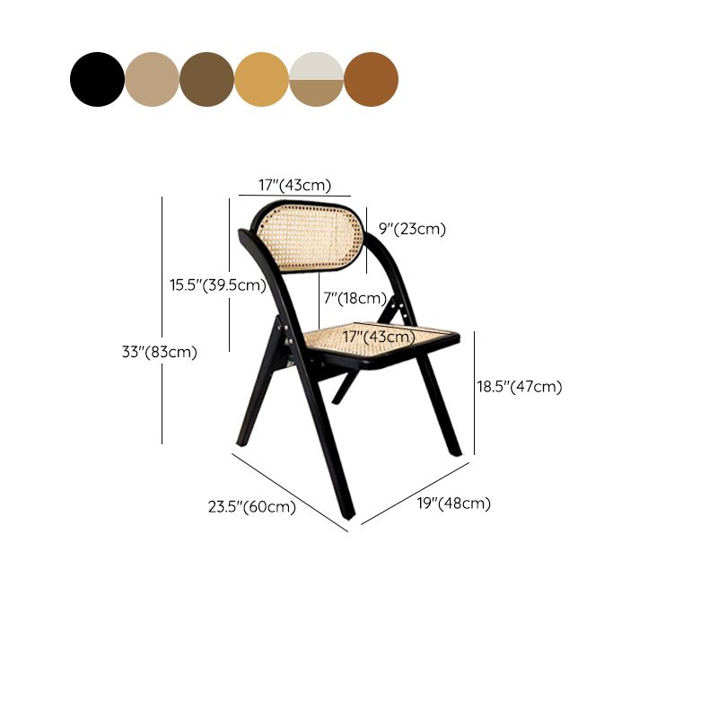 Solid Wood Side Chair Modern Folding Dining Chair for Living Room