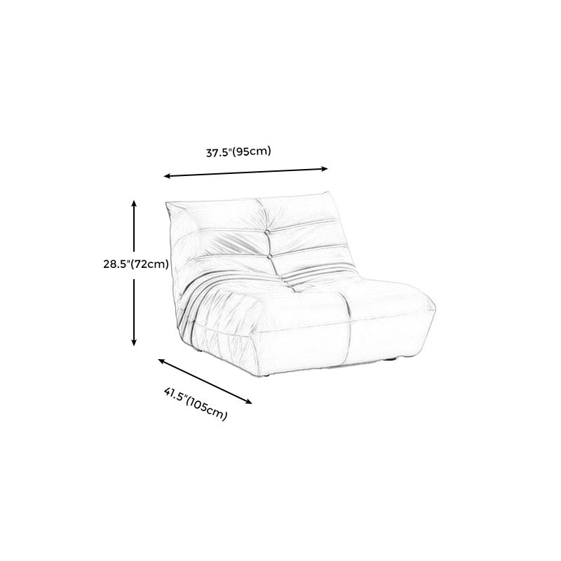 Faux Leather Ergonomic Accent Chair Tufted Back Armless Chair