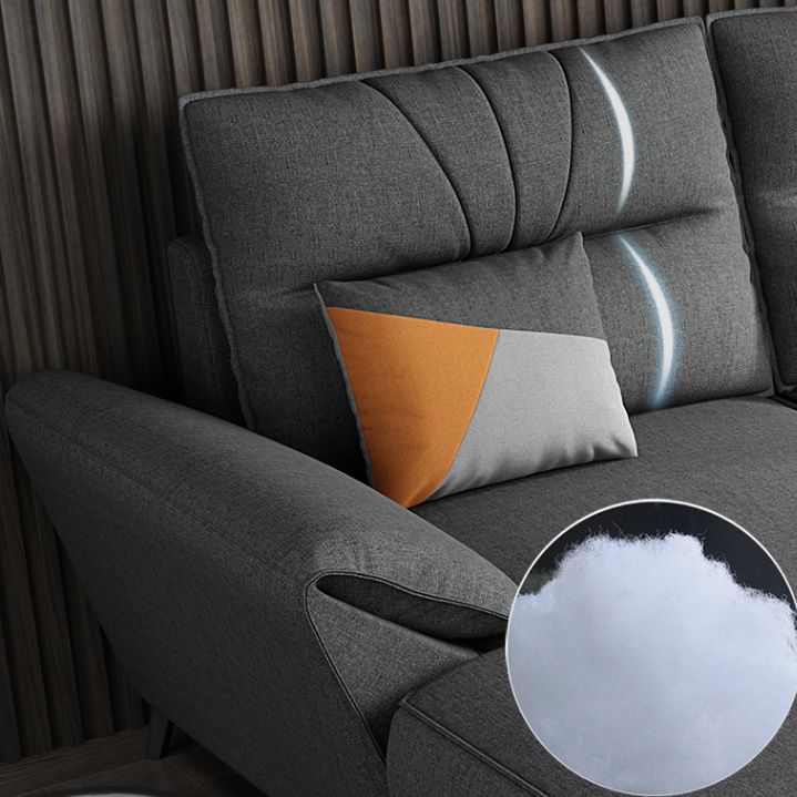 Scandinavian Living Room Fabric Cushions Pillow Top Arm Seating