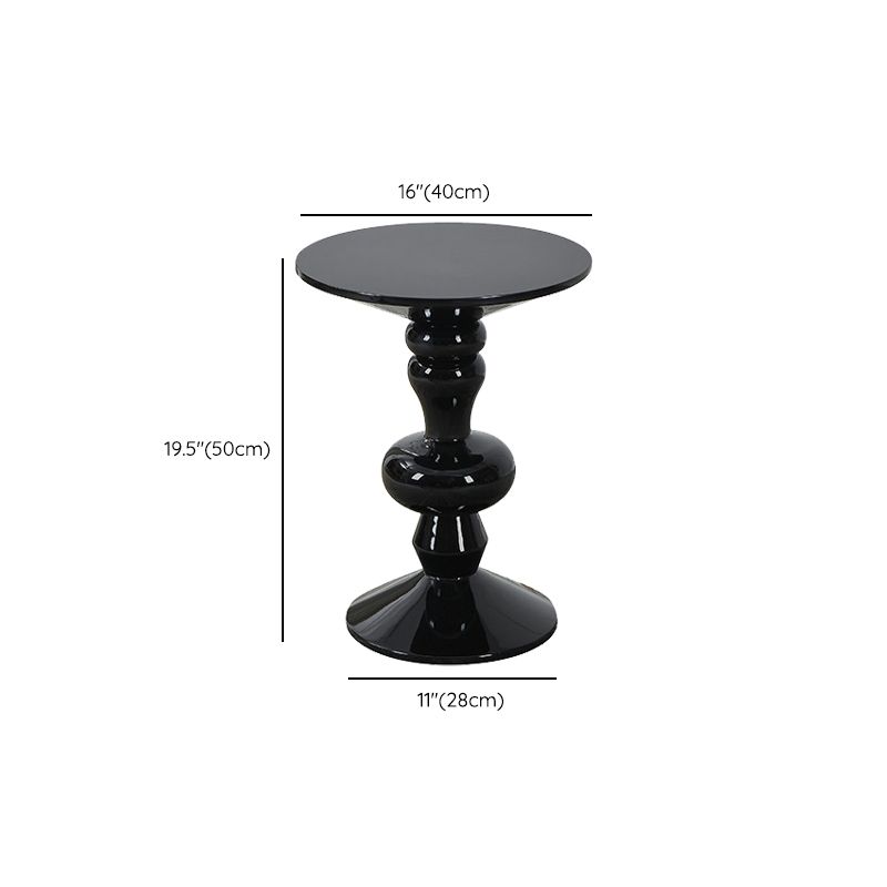 Contemporary End Table Wood Pedestal Round Living Room Side End Table
