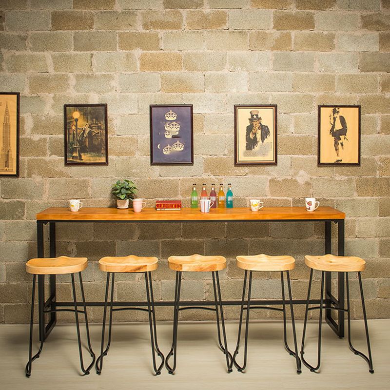 Modern 1/2/5/6/9 Pieces Rectangular Pub Table Set Wooden Counter Table for Dining Room