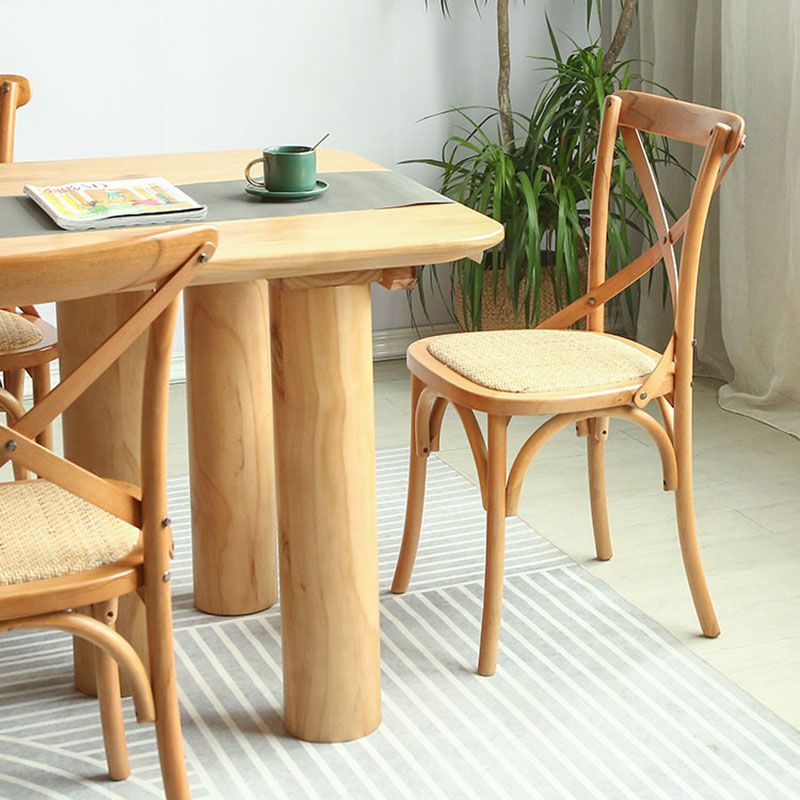 Solid Wood 1/2/5 Pieces Dining Set Modern Rectangle Dinette Table Set for Home Use