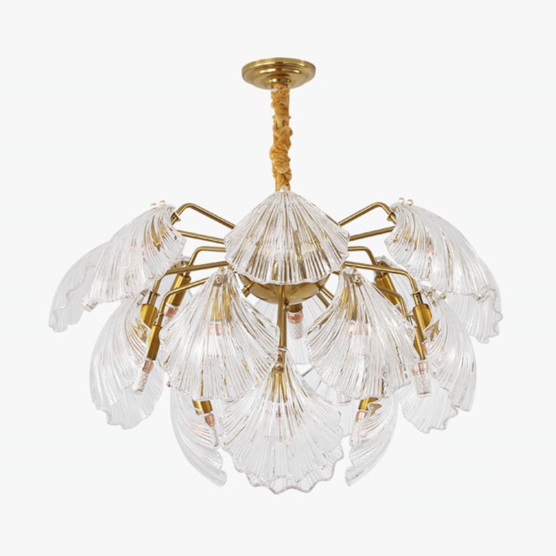 15/20 bombillas en capas de capas Luz colgante de oro náutico lámpara de colgante de vidrio transparente