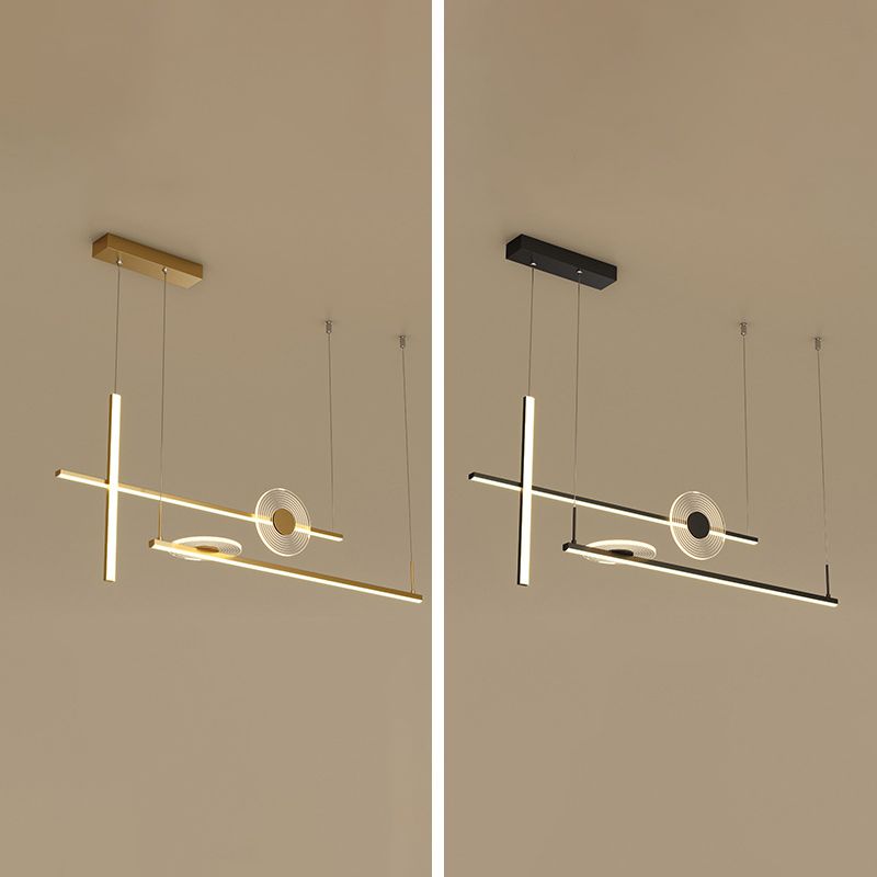 Modern Lighting Chandelier Linear Island Lighting Metal 5 Light Island Pendant Lights