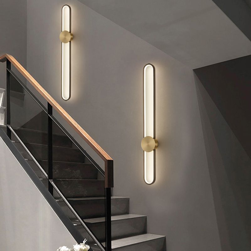 Single Modernism Golden/Black Wall Mounted Sconce LED Wall Light for Foyer
