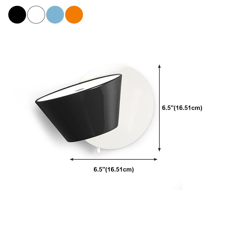 1 Light Drum Wall Sconce Modern Style Metal Wall Lighting for Living Room