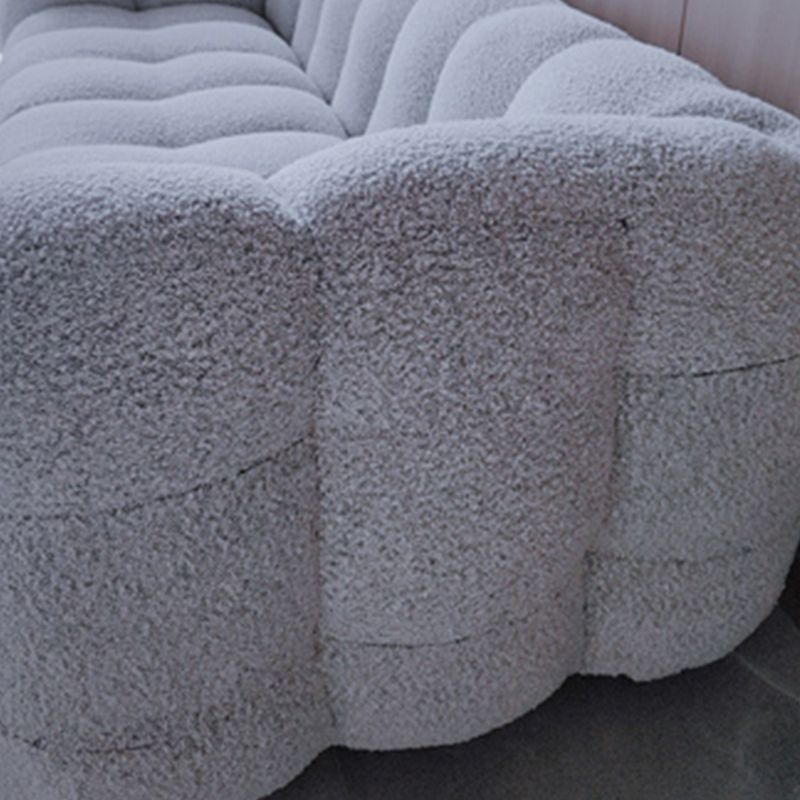 Wool Tuxedo Arm Sofa Contemporary Standard Sofa with Biscuit Back