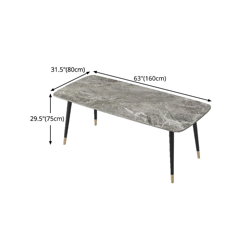 Nordic 1/2/3/5/7 Pieces Dining Set with Sintered Stone Table and Leather Chairs Dining Set