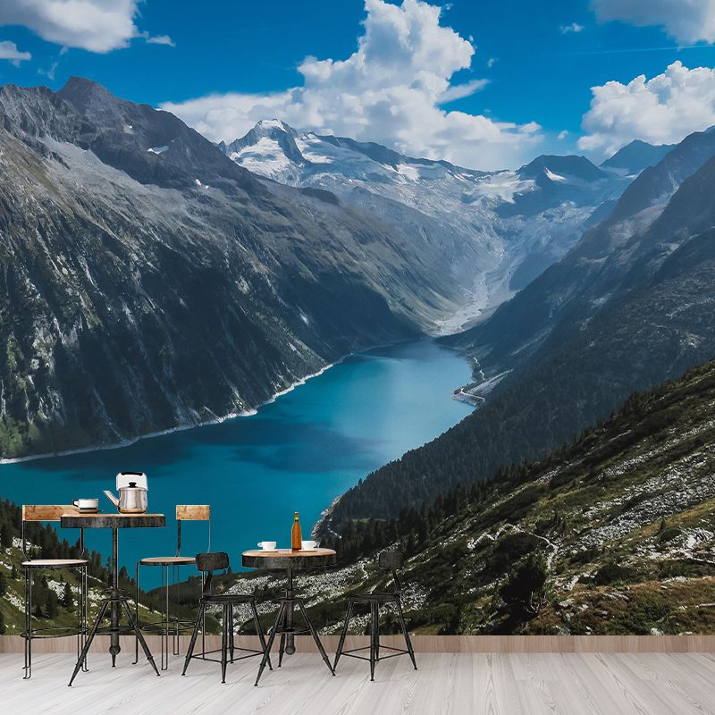 Customized Mountain Mural Wallpaper Modern Mildew Resistant for Living Room