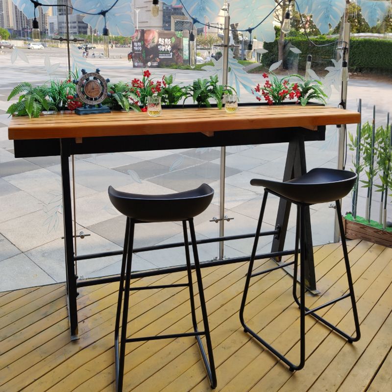 Modern Wood Bar Table with Rectangle Table Top Trestle Table with 42-inch Height