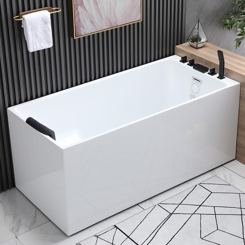 Modern Rectangular Bath Tub Acrylic Alcove Tub for Home in White