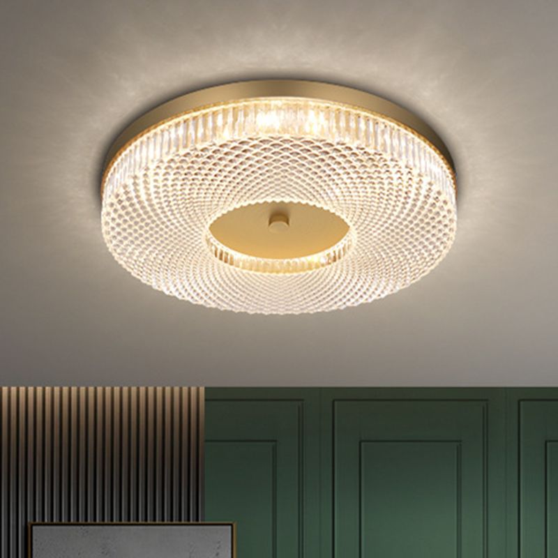 Round Flush Mount Light Fixtures Ultra-Contemporary Crystal Ceiling Light Fixtures for Bedroom