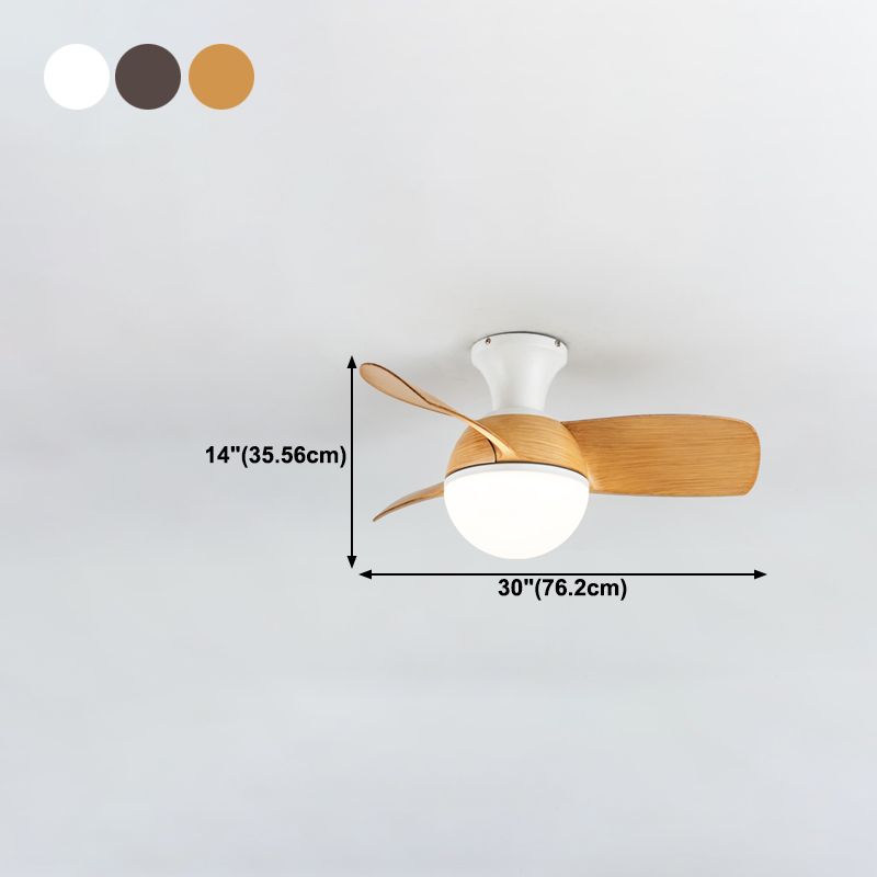 Ventilateur de plafond léger métal nordique LED Plafond monture à coucher pour chambre à coucher