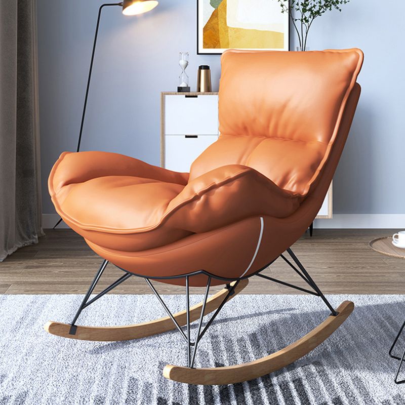 Leisure Solid Color Rocker Chair Water Resistant Glider Chair with Ottoman