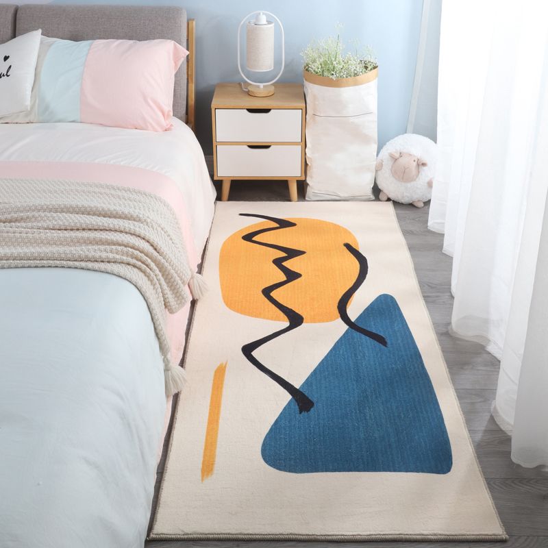 Red Modern Indoor Rug Blending Mushroom Area Rug Washable Rug for Home Decor