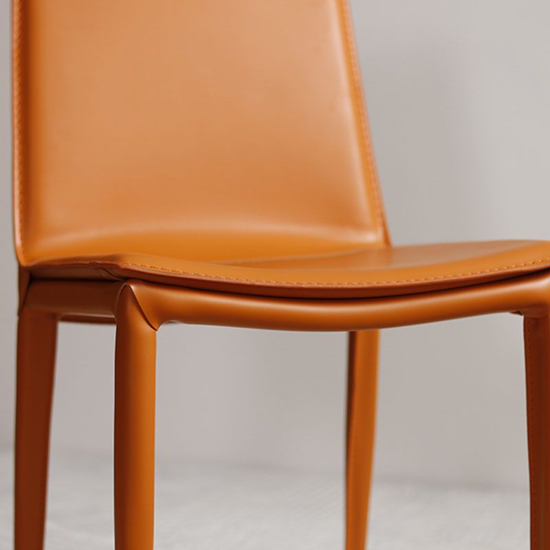 Designer Style Armless Chair Parson Back Side Leather Chair for Restaurant