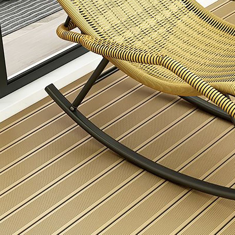 Modern Recliner Chair Color Block Rattan Rocker Chair with Dark Legs