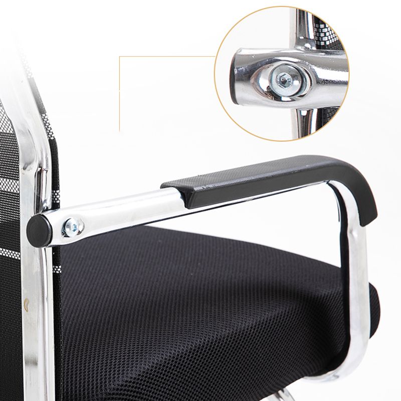 Slide Modern Office Chair Adjustable Seat Height Fixed Arms with Wheels