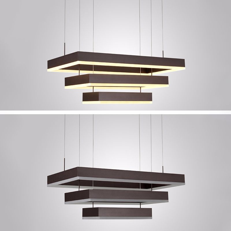 Luces colgantes de metal modernos de iluminación colgante cuadrado